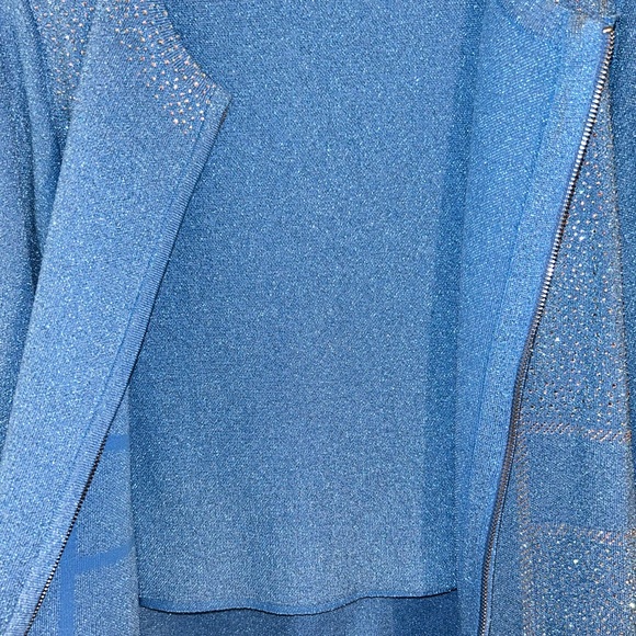Blue & Rhinestone Knit Suit - Picture 3 of 4